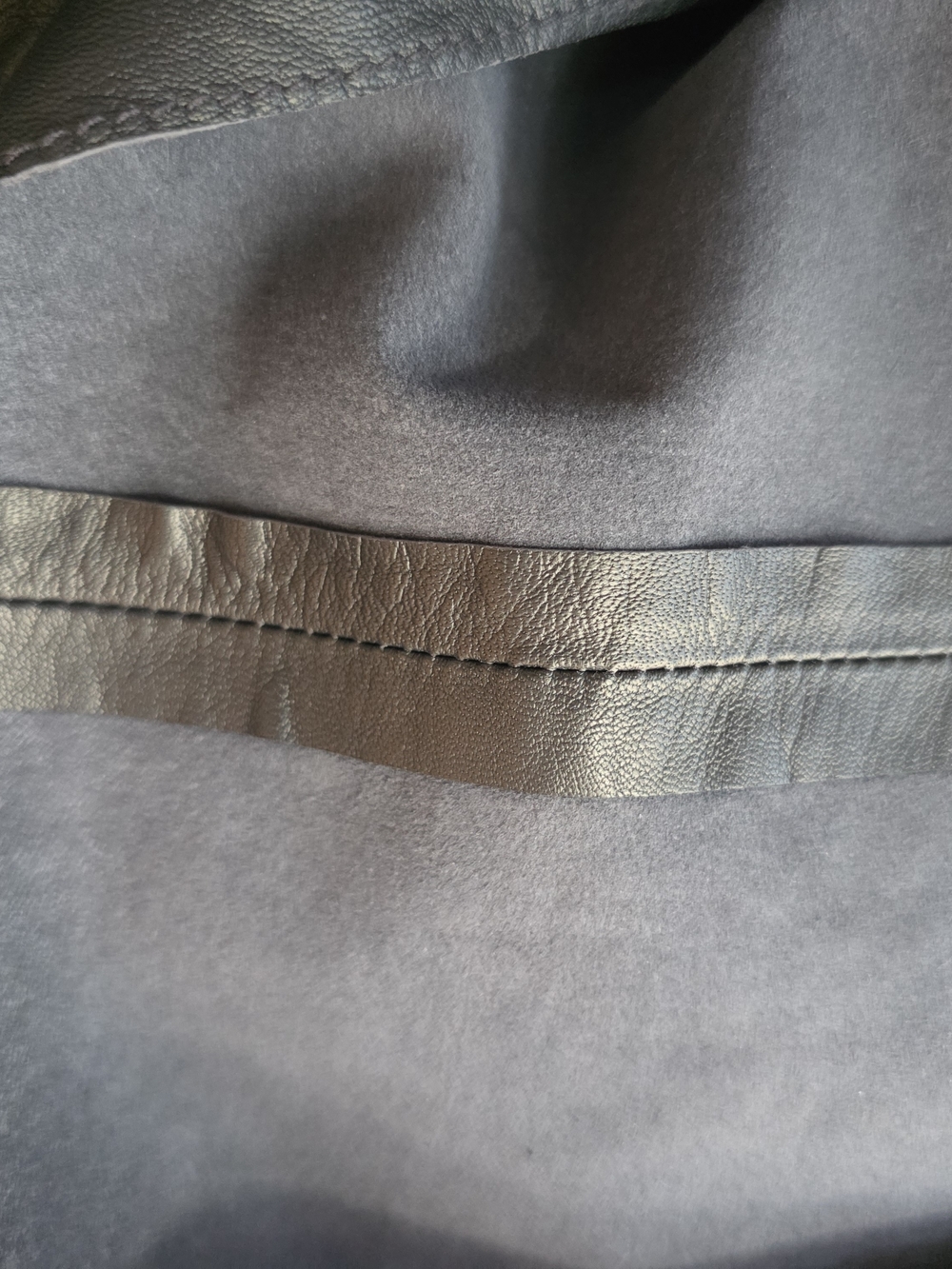 100% Leather Worth Studded Sheath Dress, Slate Gray Navy, Sz 10 - Picture 16 of 16